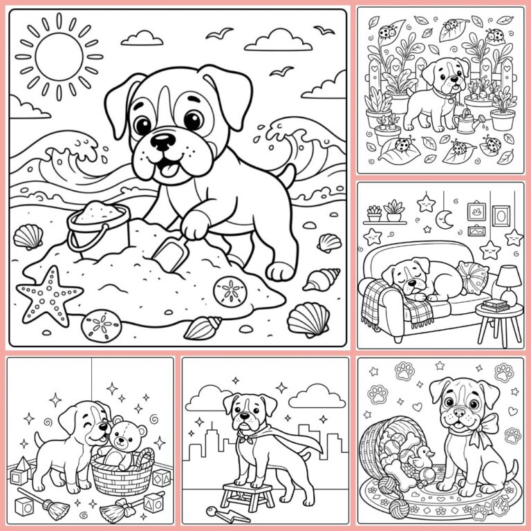 Boxer Dog coloring page collection cover