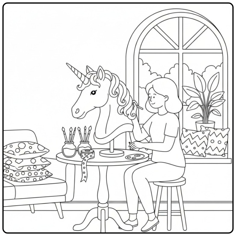 Bring Magic to Life with This Unicorn Head coloring page
