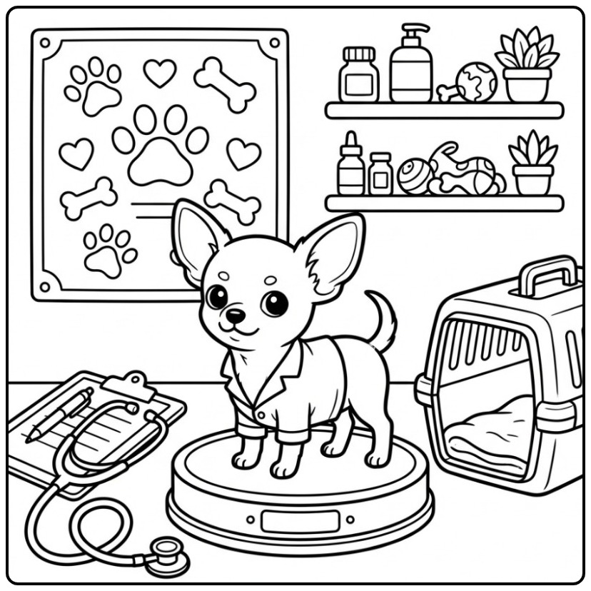 Dapper Puppy on This Chihuahua with the Dierenarts coloring page