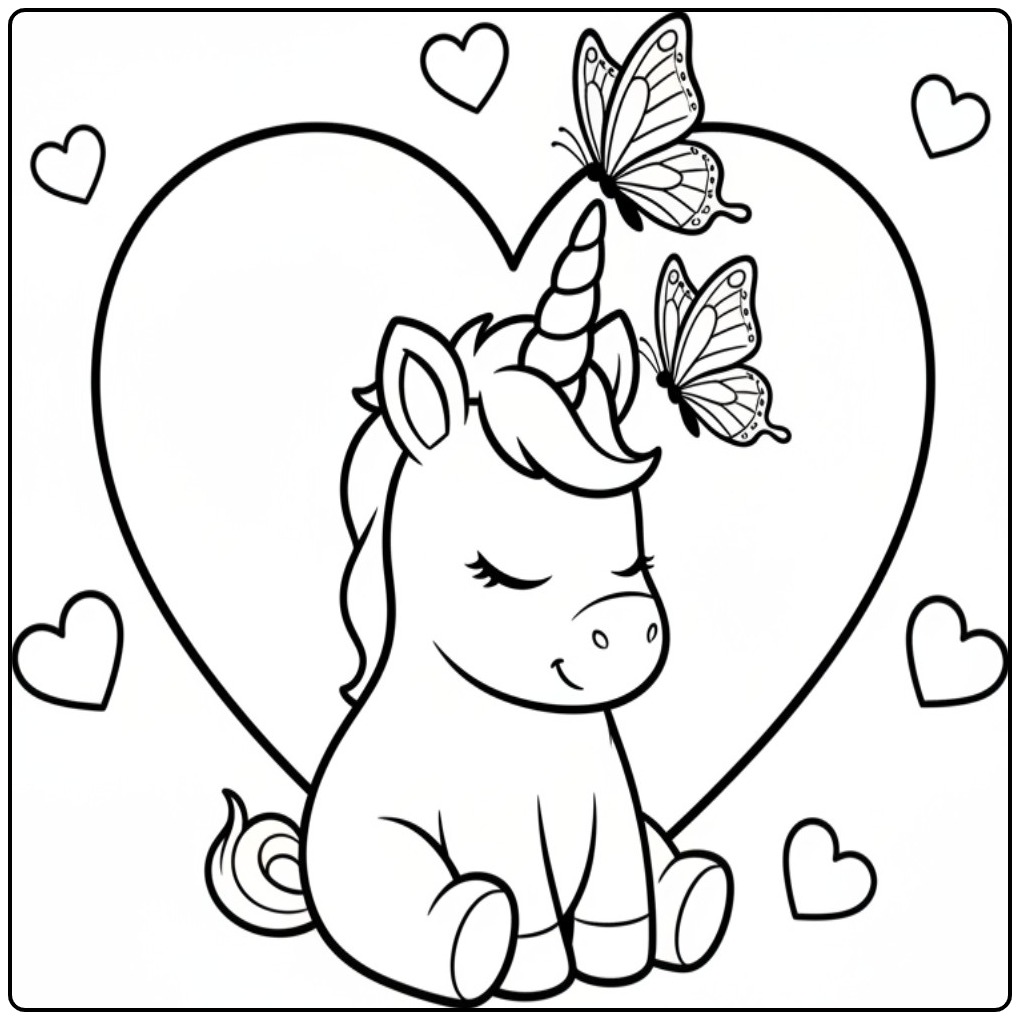 The Mooiste Butterflies Unicorn Ready for Your Color coloring page