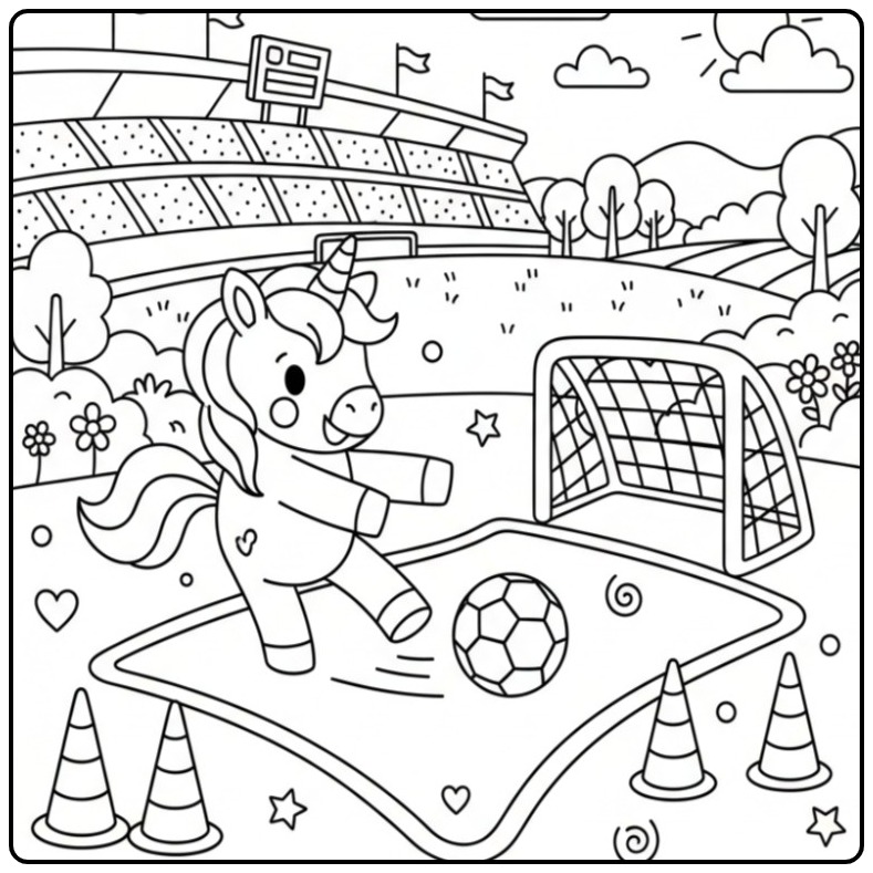 This Baby Unicorn Is Ready for the Contest coloring page