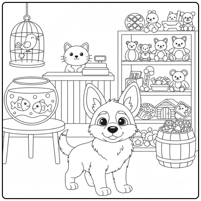 Dierenwinkel Adventure German Shepherd coloring page