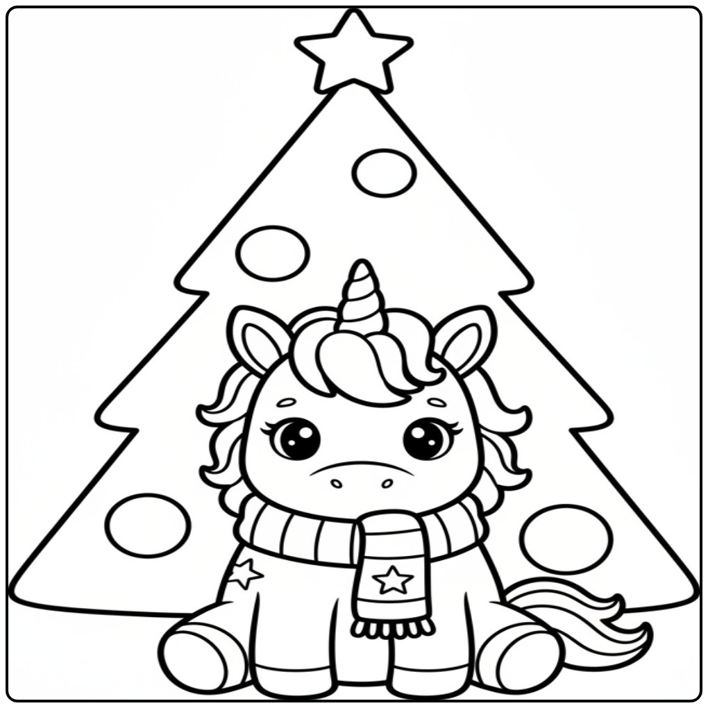 Download the Christmas Unicorn for Hours of Coloring Fun coloring page