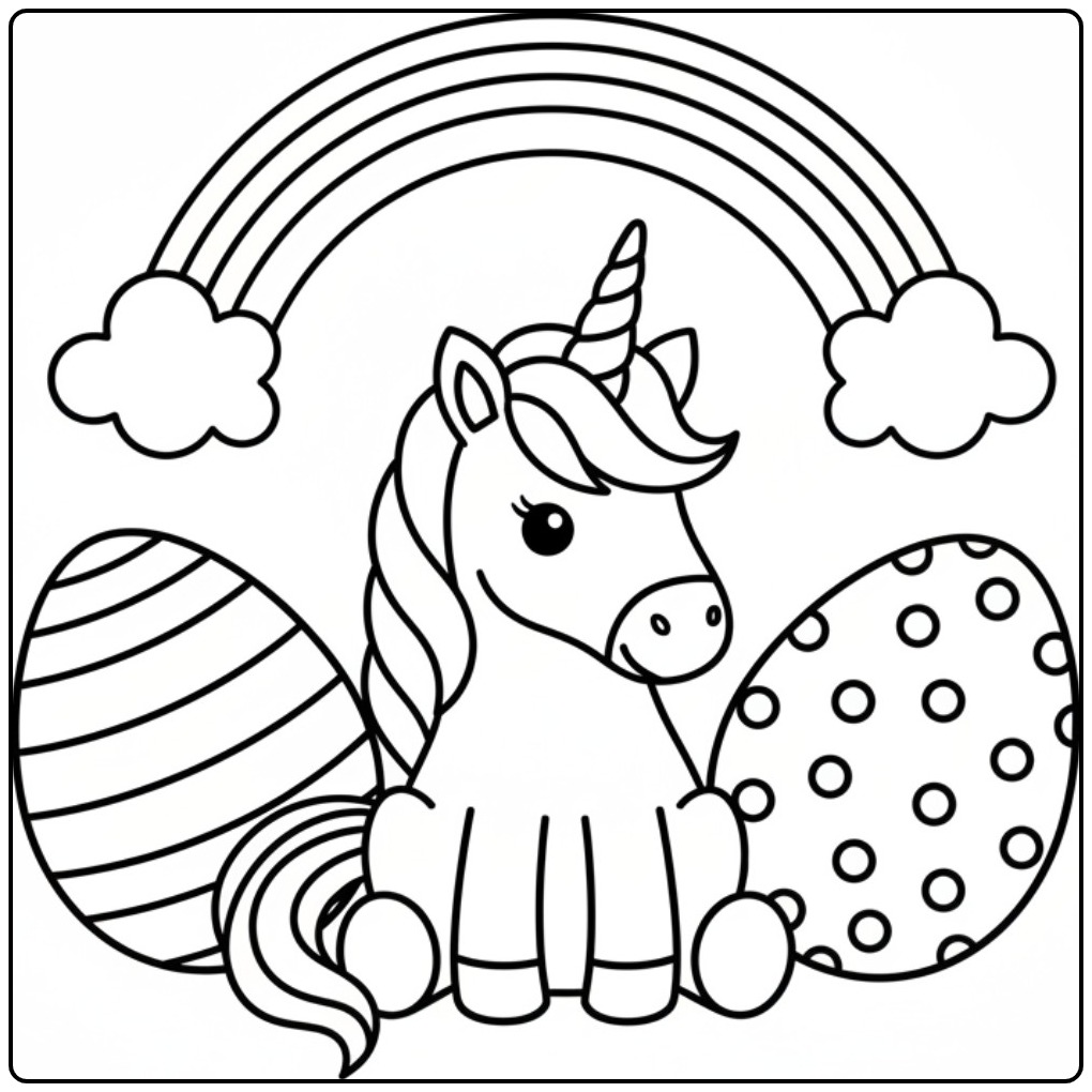 Download Unicorn Easter for Creative Fun 1 coloring page