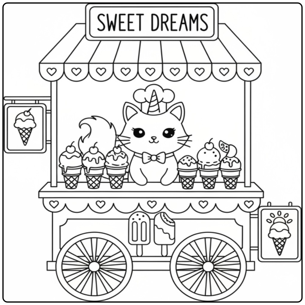 Droomijsjes with This Cute Unicorn Cat coloring page