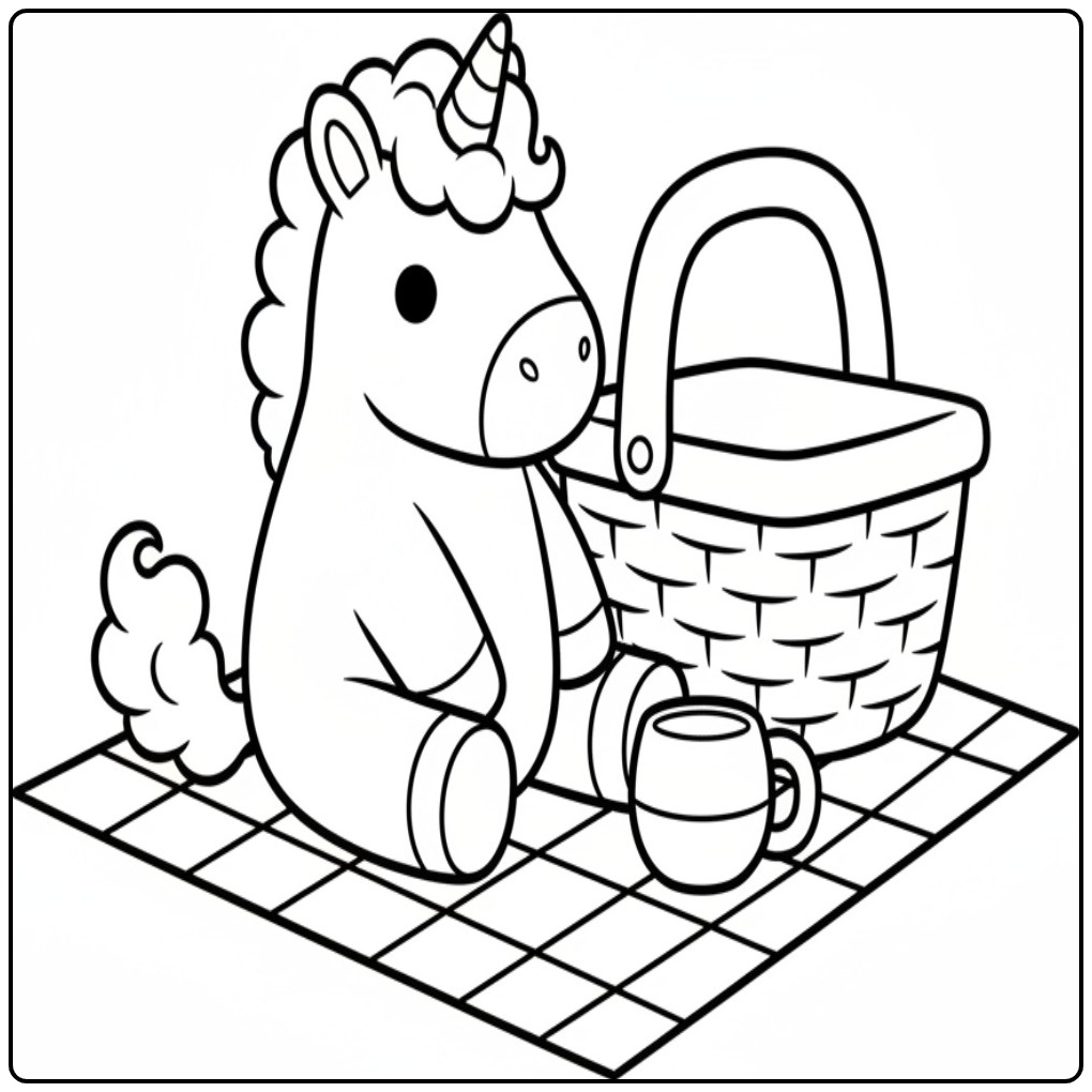 Fun Unicorn Easy for a Cozy Day coloring page