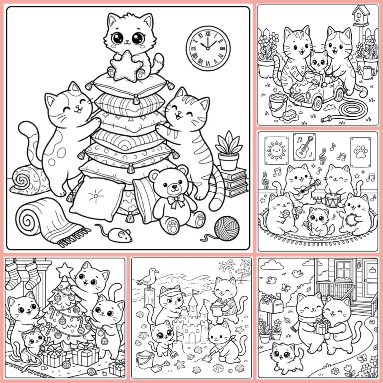 Cats coloring page collection cover