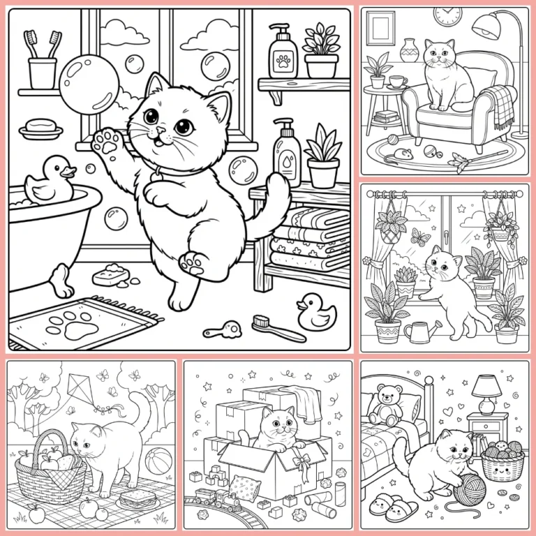 British Shorthair coloring page collection cover