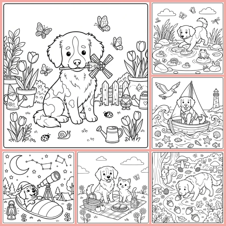 Frisian Stabyhoun coloring page collection cover