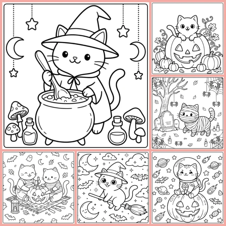 Halloween Cat coloring page collection cover