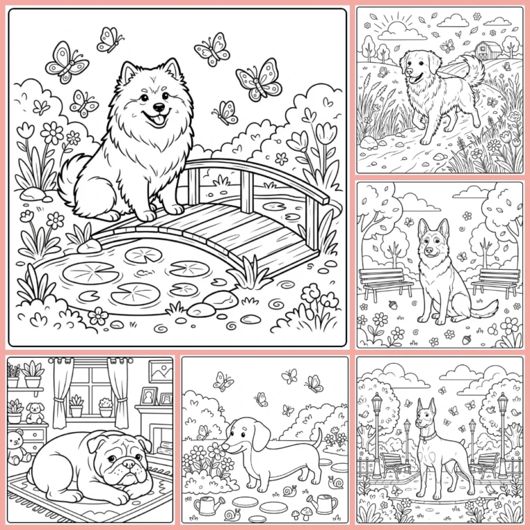 Dog coloring page collection cover