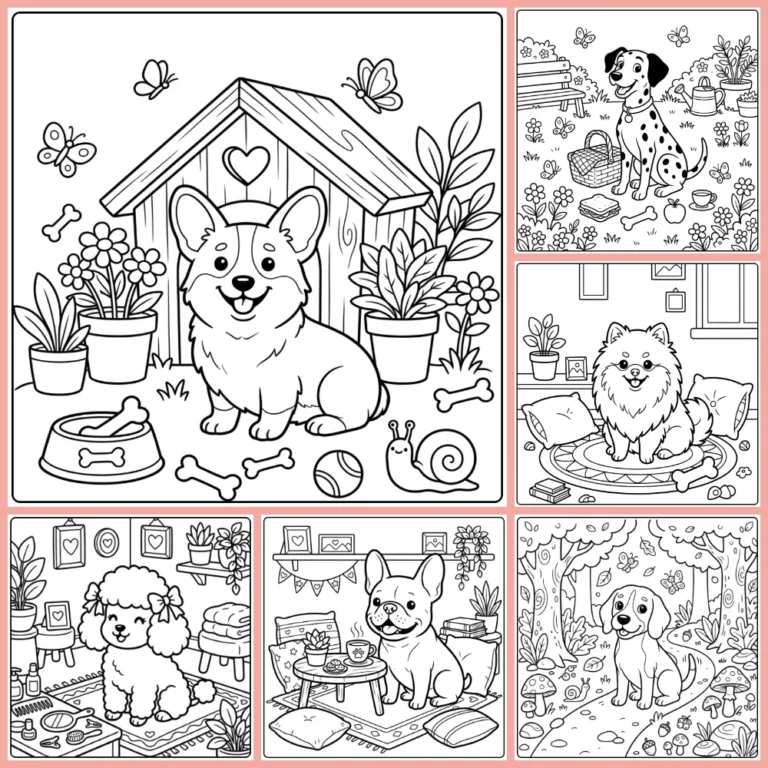 Cute Dog coloring page collection cover