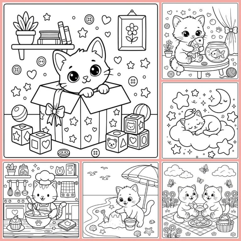 Easy Cat coloring page collection cover