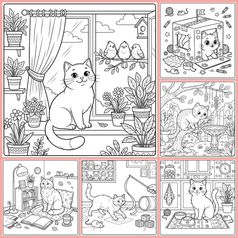 Cat coloring page collection cover