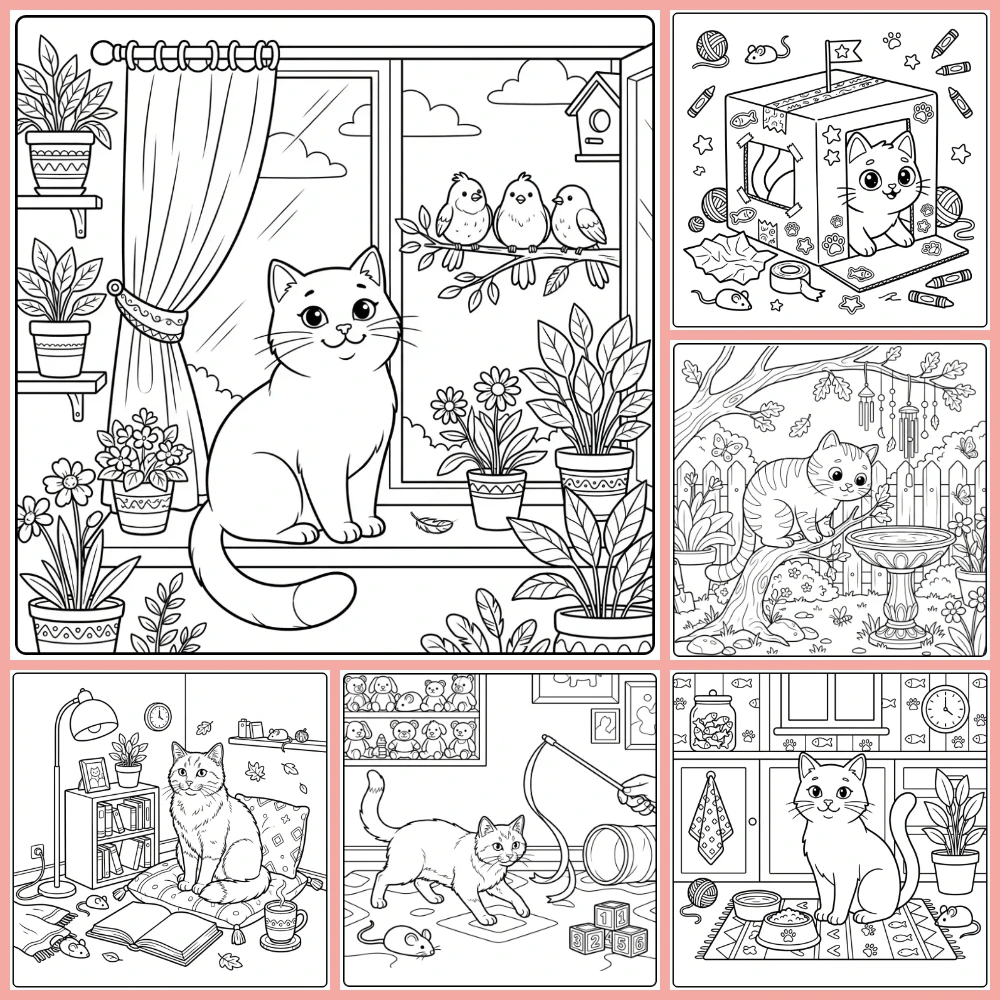Cat coloring page collection cover