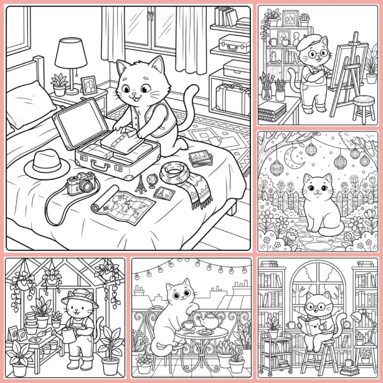 Adult Cat coloring page collection cover