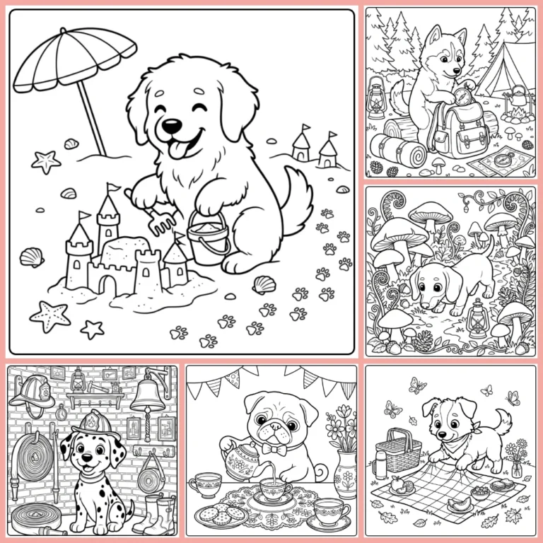 Difficult Puppy coloring page collection cover