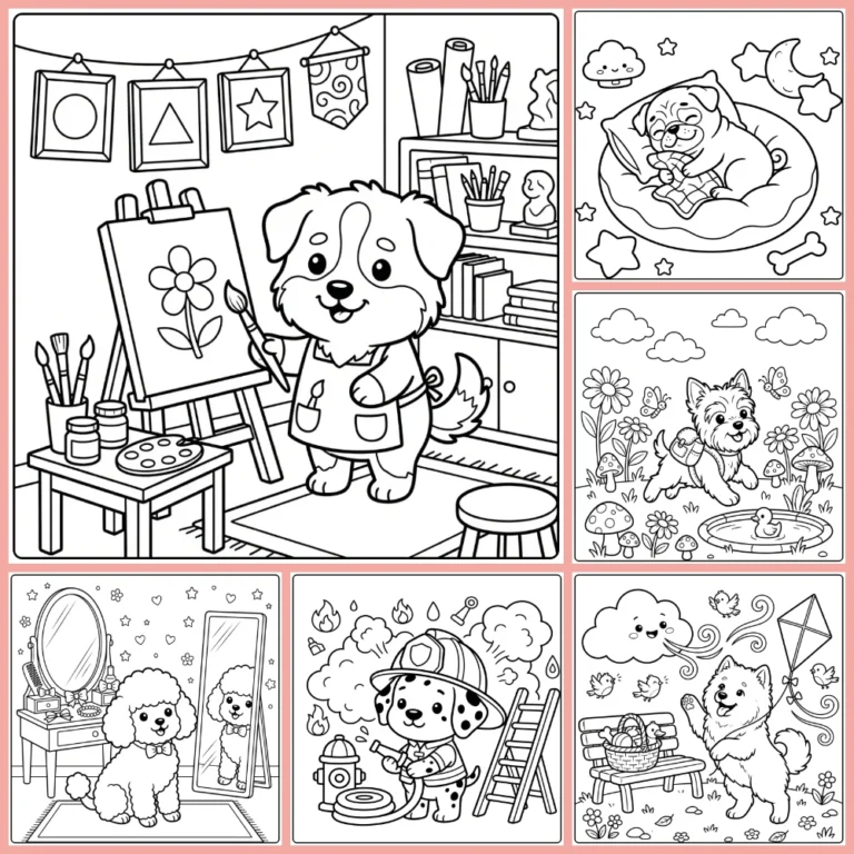 Puppy coloring page collection cover
