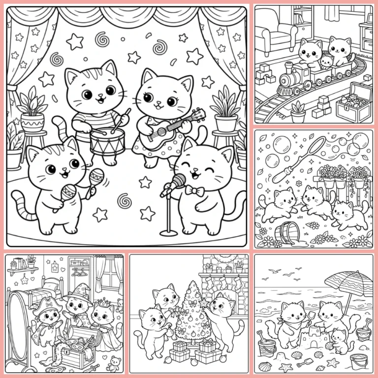 Cute Kittens coloring page collection cover