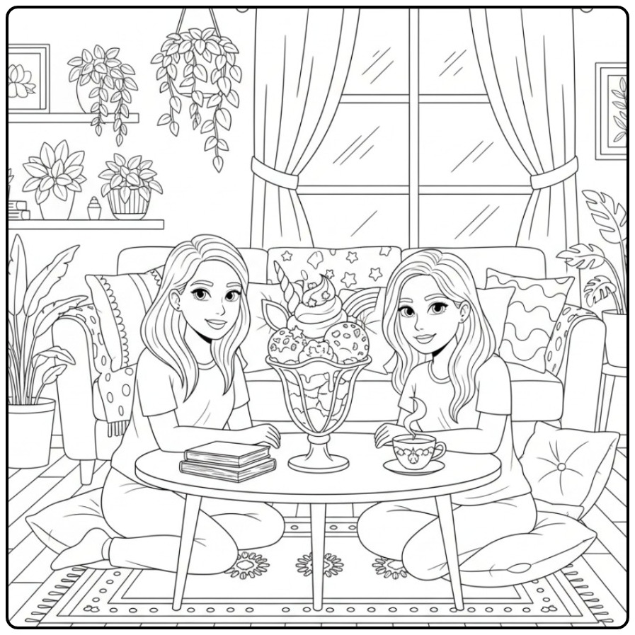 Delicious Unicorn Ice Cream Perfect for a Afternoon coloring page