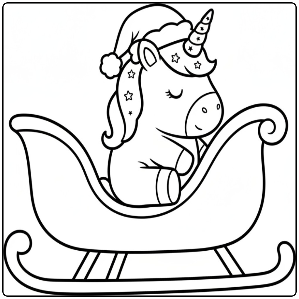 Unicorn a Magical Christmas Afbeelding coloring page