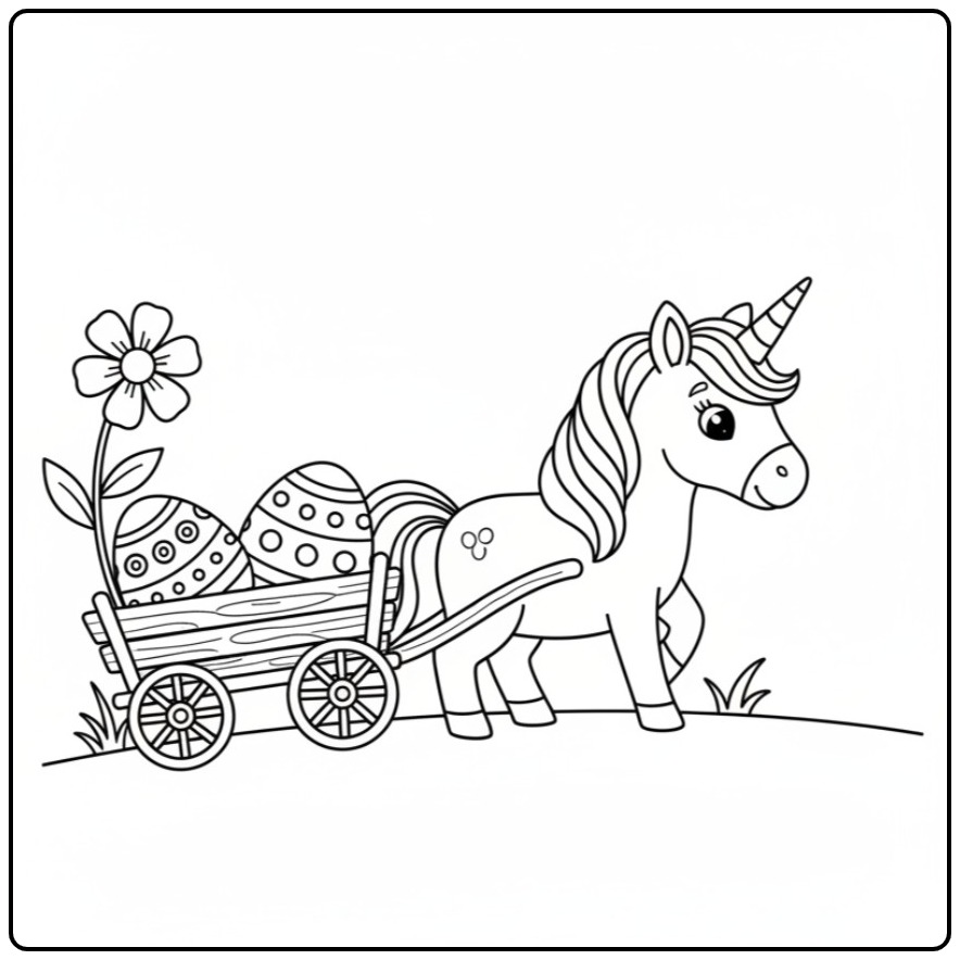 Unicorn Easter a Magical Paasrit coloring page