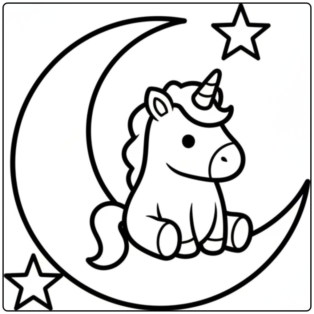 Fun Baby Unicorn coloring page