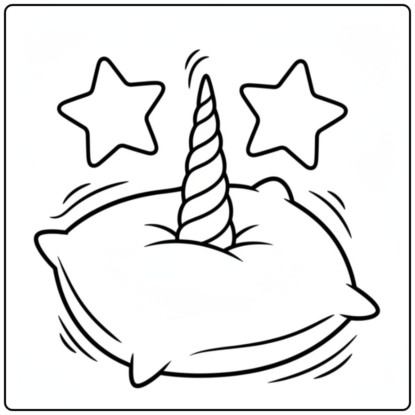 Fun and Simple Unicorn Horn coloring page