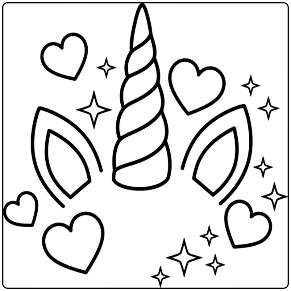Fun Unicorn Horn coloring page