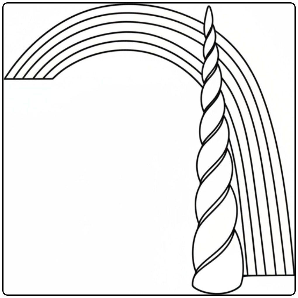 Magical Unicorn Horn Rainbow for Children coloring page