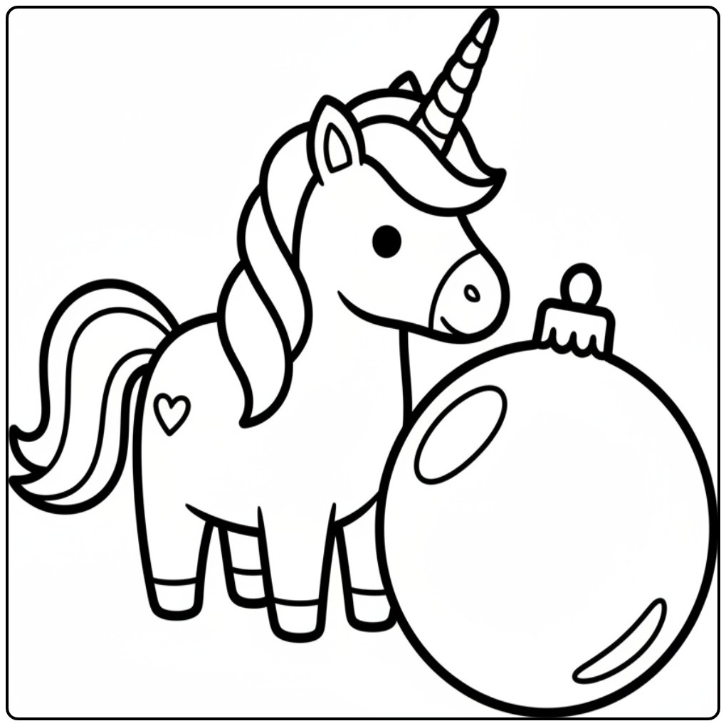 Magical Christmas Unicorn for Hours of Coloring Fun coloring page