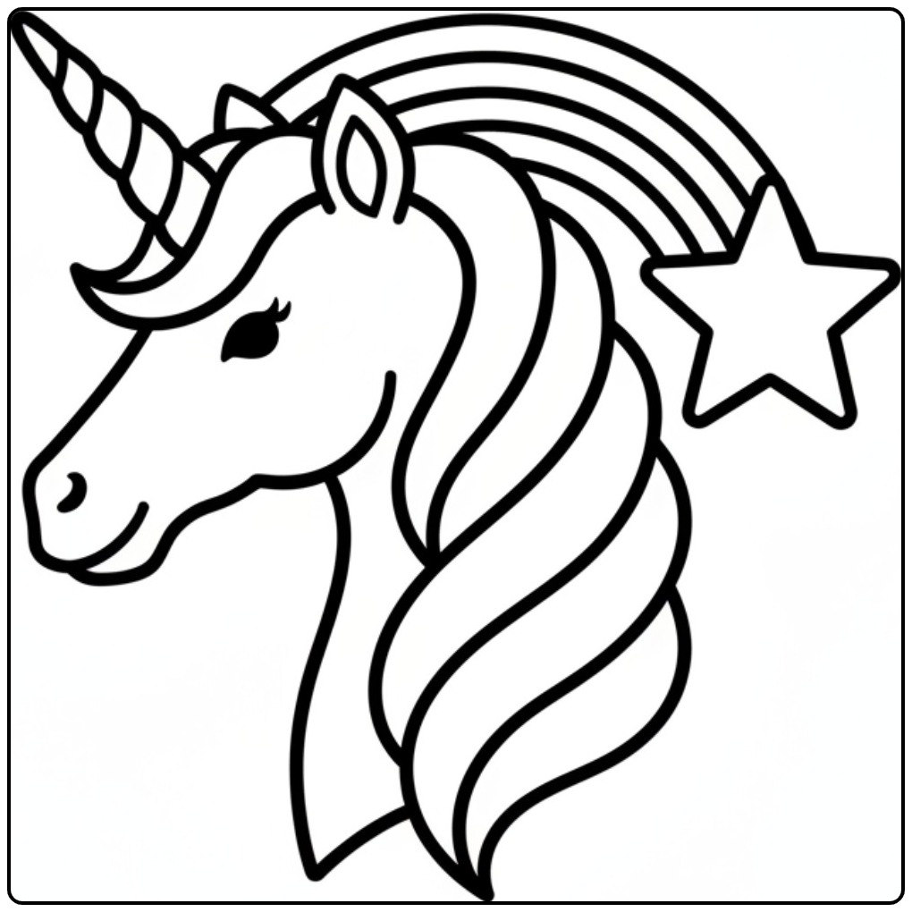 Magical Unicorn Rainbow in 2 coloring page