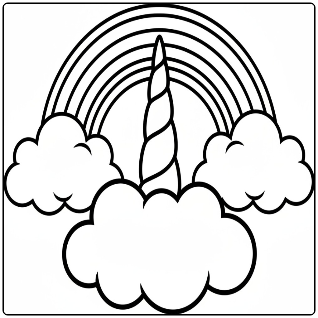 Magical Unicorn Horn coloring page