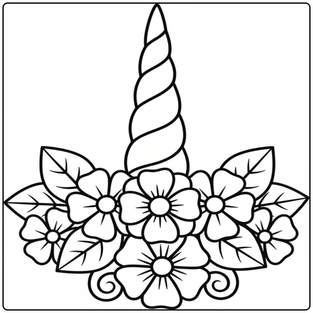 Magical Unicorn Horn for Children coloring page