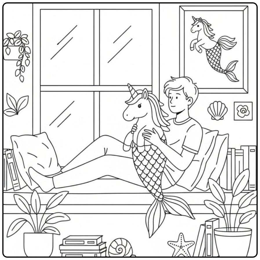 Magical Friendship on This Unicorn Mermaid coloring page