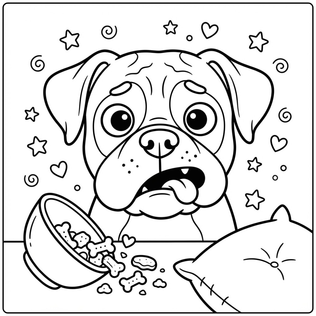 Oops Fallen Arena Boxer Dog coloring page