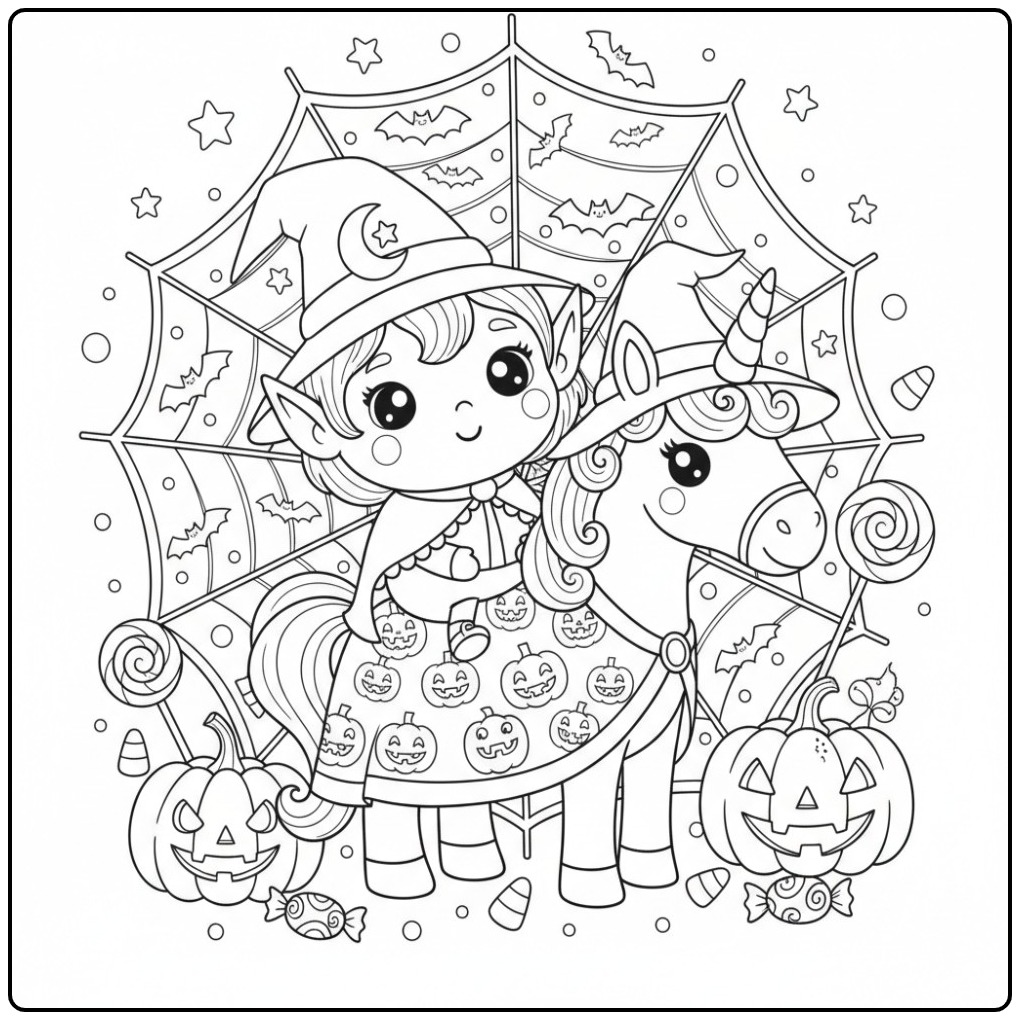 Print the Fairy Unicorn Halloween and Color Him coloring page