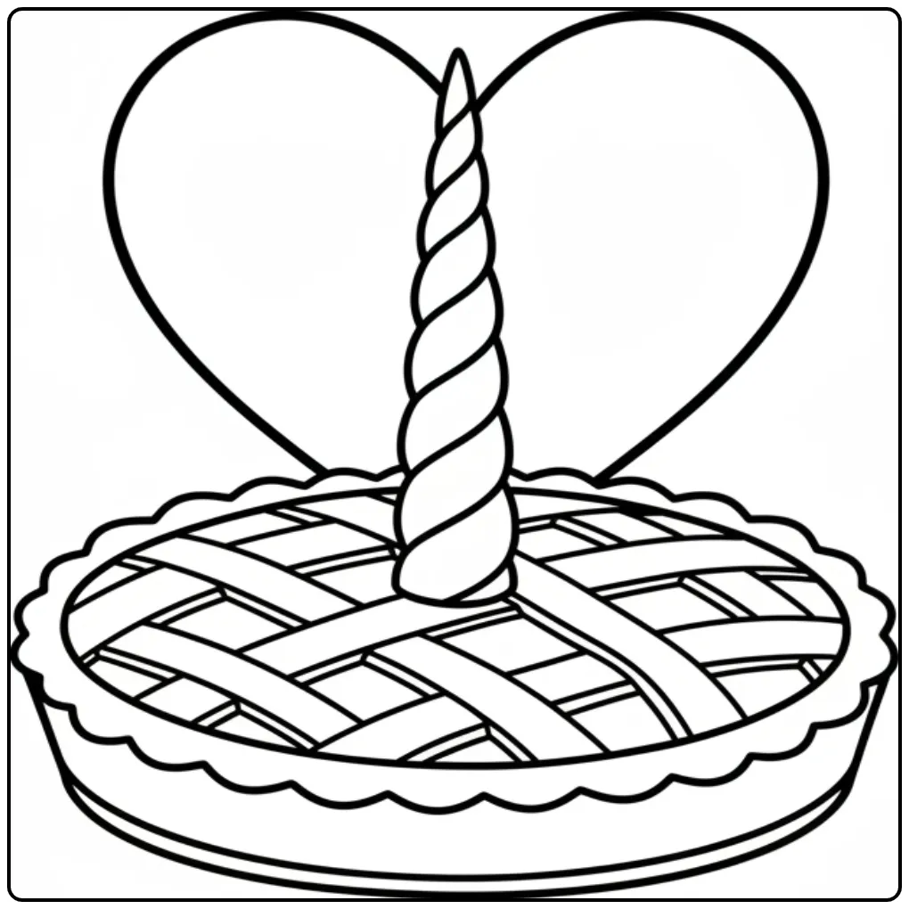 Printable Unicorn Cake with a Ruitjespatroon coloring page