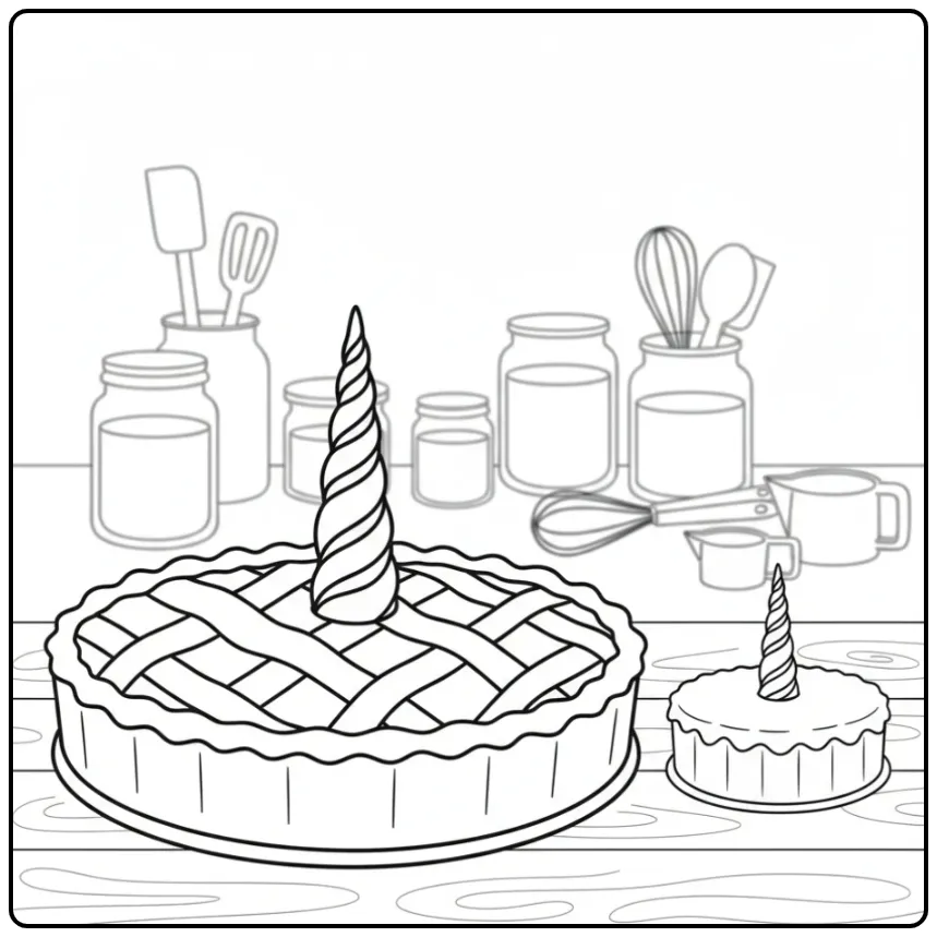 Printable Unicorn Cake for a Magical Party 1 coloring page