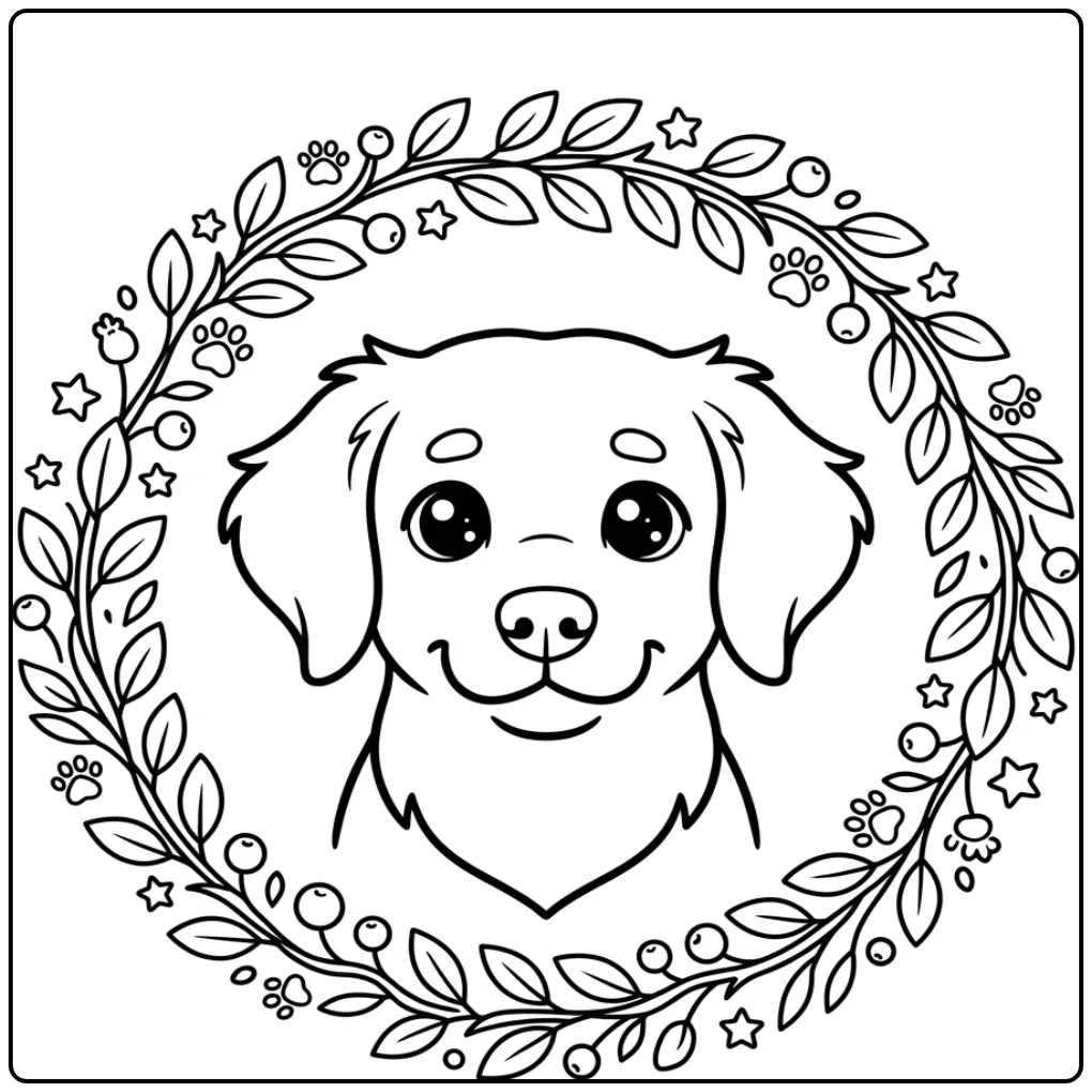 Frisian Stabyhoun coloring page with big eyes