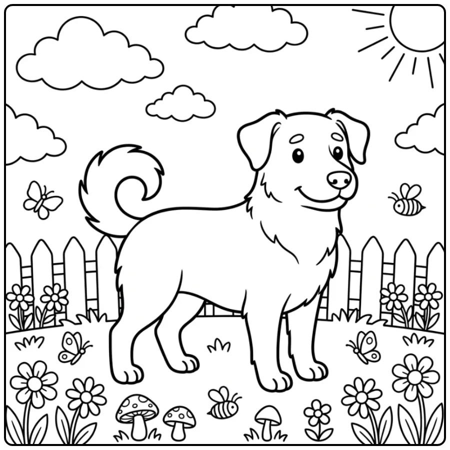 Proud Dutch Shepherd Dog in Nature coloring page