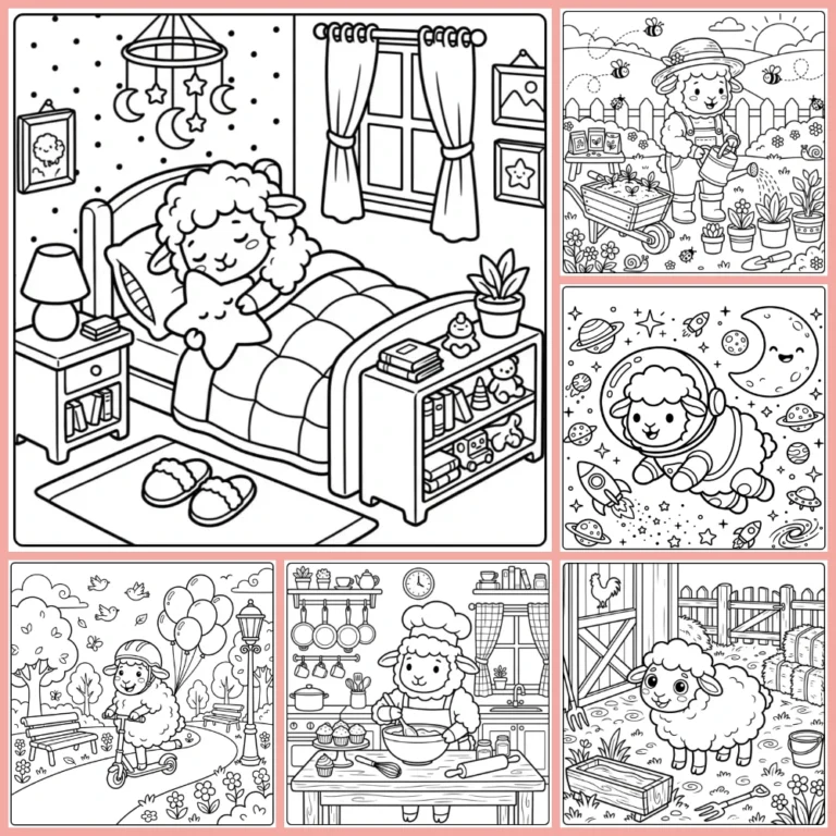 Sheep coloring page collection cover