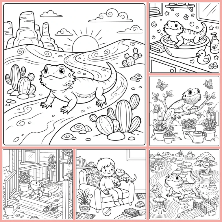 Bearded dragon coloring page collection cover
