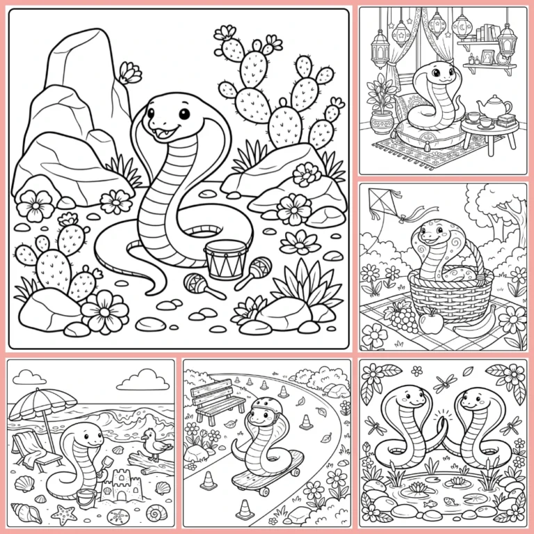 Cobra coloring page collection cover