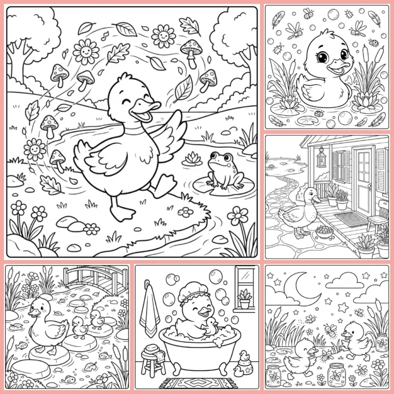 Duck coloring page collection cover