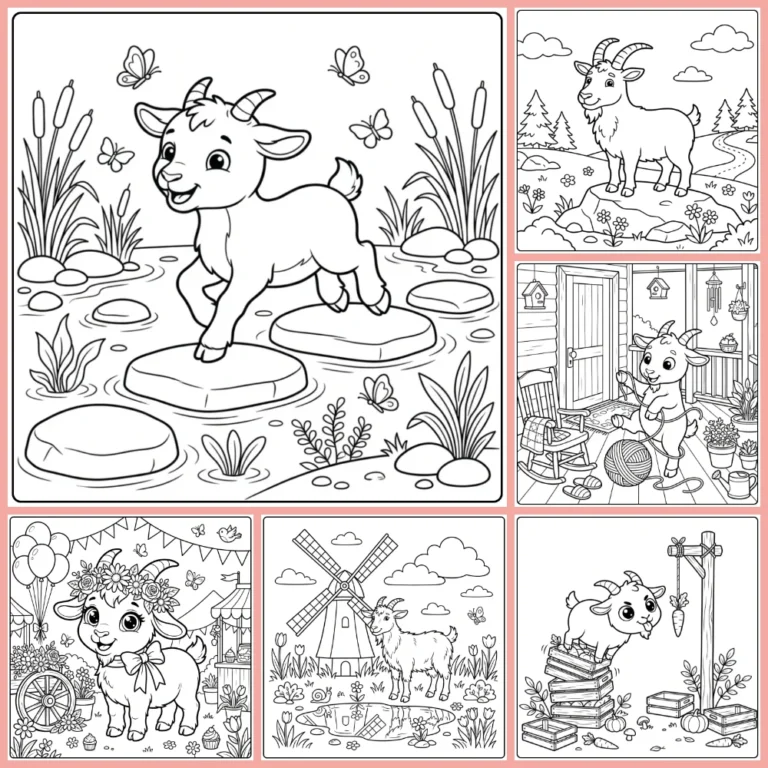 Goat coloring page collection cover