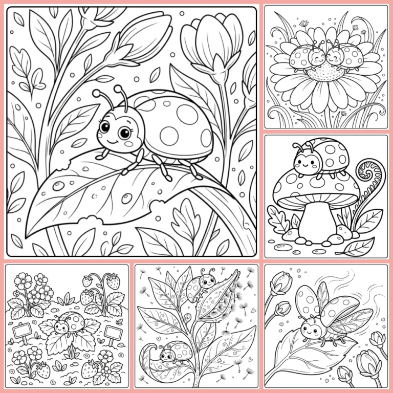Ladybug coloring page collection cover