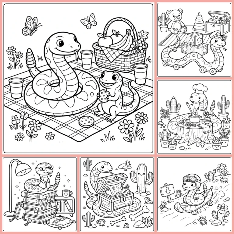 Rattlesnake coloring page collection cover