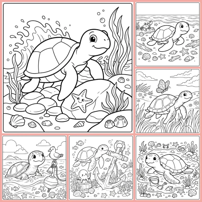 Turtle coloring page collection cover