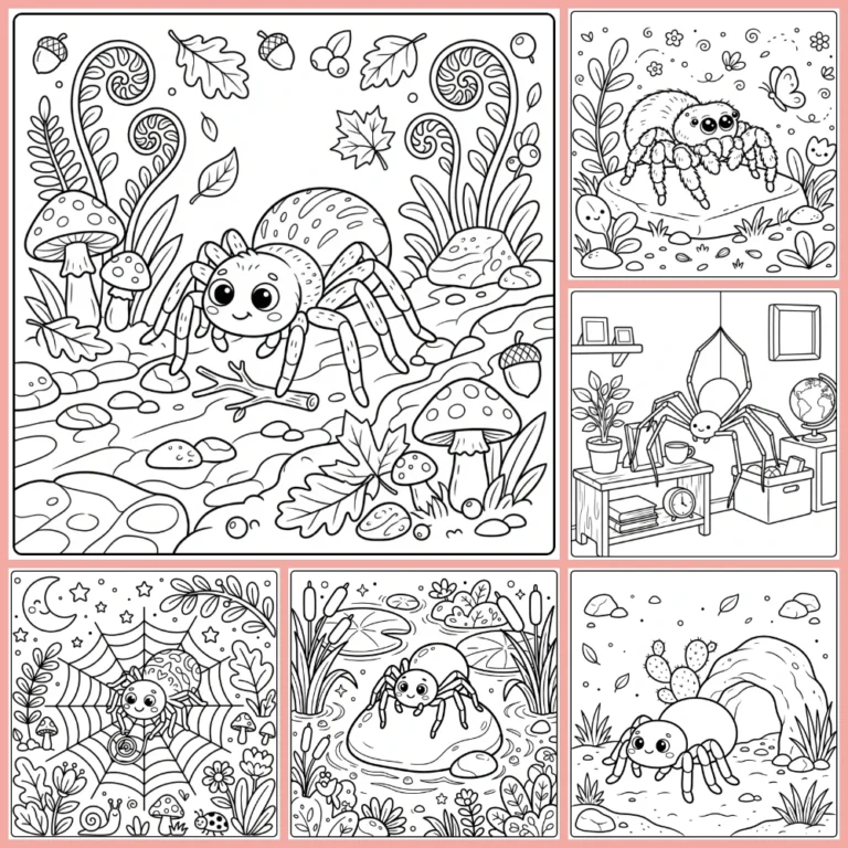 Spider coloring page collection cover
